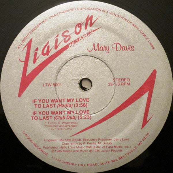 If You Want My Love To Last Mary Davis (2)