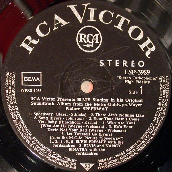 Speedway: Original Soundtrack Album Elvis Presley