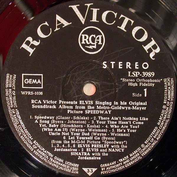 Speedway: Original Soundtrack Album Elvis Presley