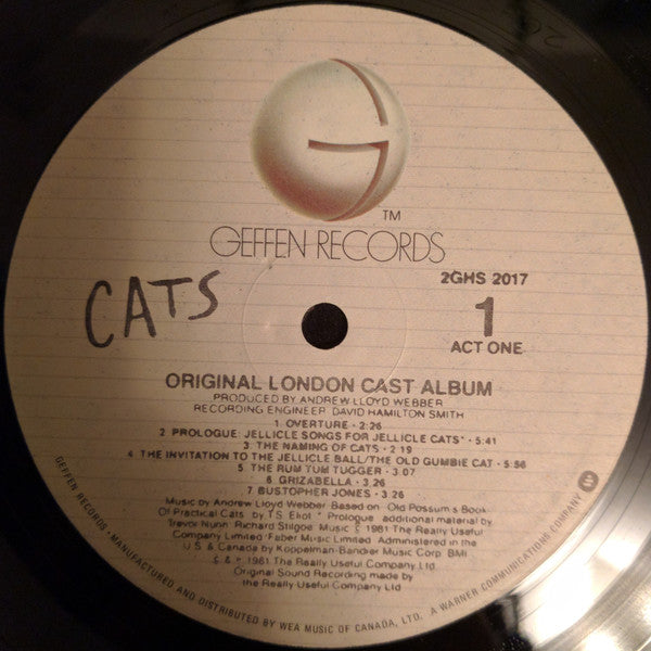 Cats: Original London Cast Album Andrew Lloyd Webber