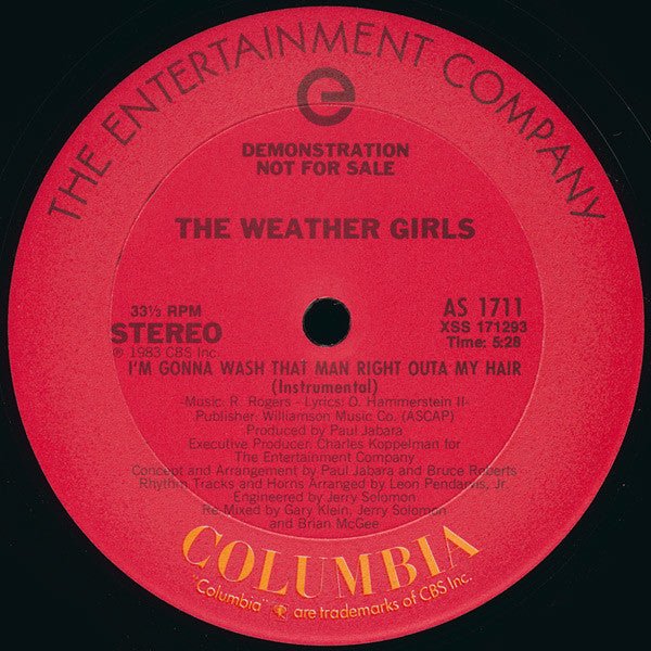 I'm Gonna Wash That Man Right Outa My Hair The Weather Girls