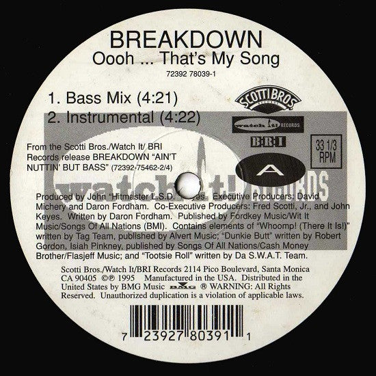 Oooh...That's My Song Breakdown (5)