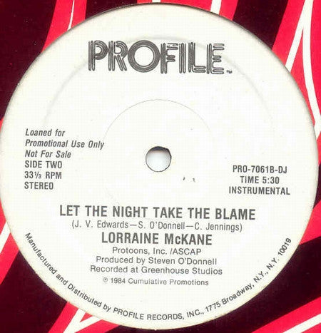 Let The Night Take The Blame Lorraine McKane