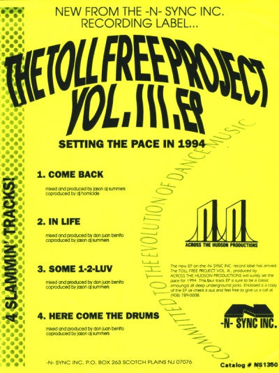 Toll Free Project Vol. III EP Jason Summers,Don Juan Benito