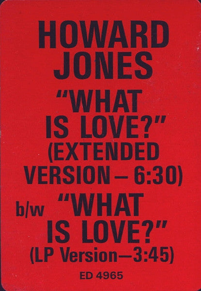 What Is Love? Howard Jones
