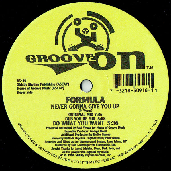 Never Gonna Give You Up Formula