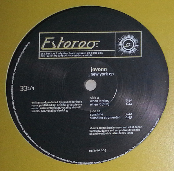 New York EP Jovonn