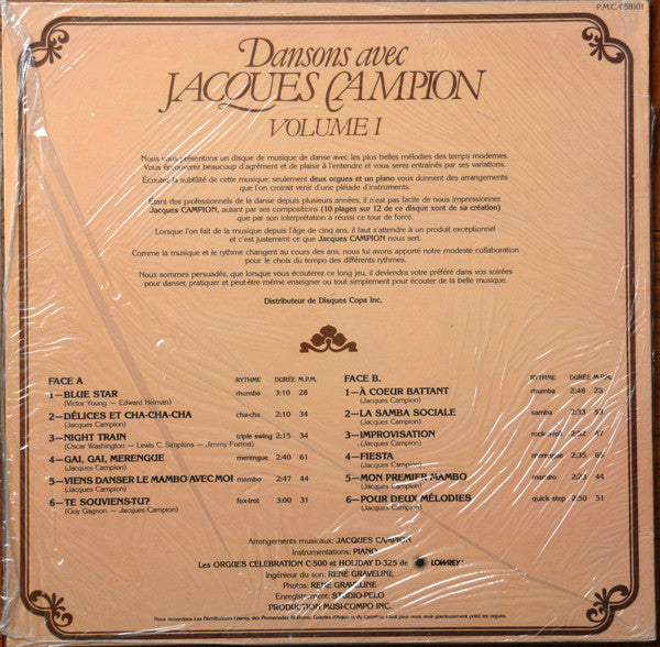 Dansons Avec Jacques Campion - Volume 1 Jacques Campion