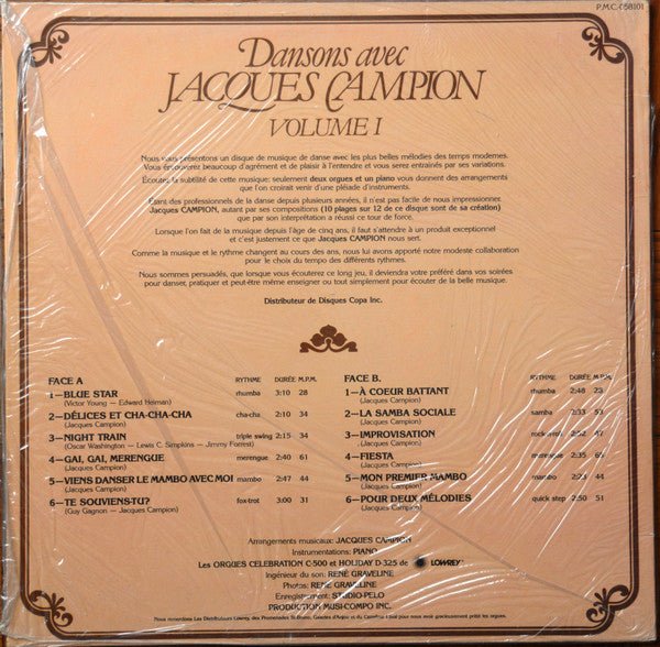 Dansons Avec Jacques Campion - Volume 1 Jacques Campion