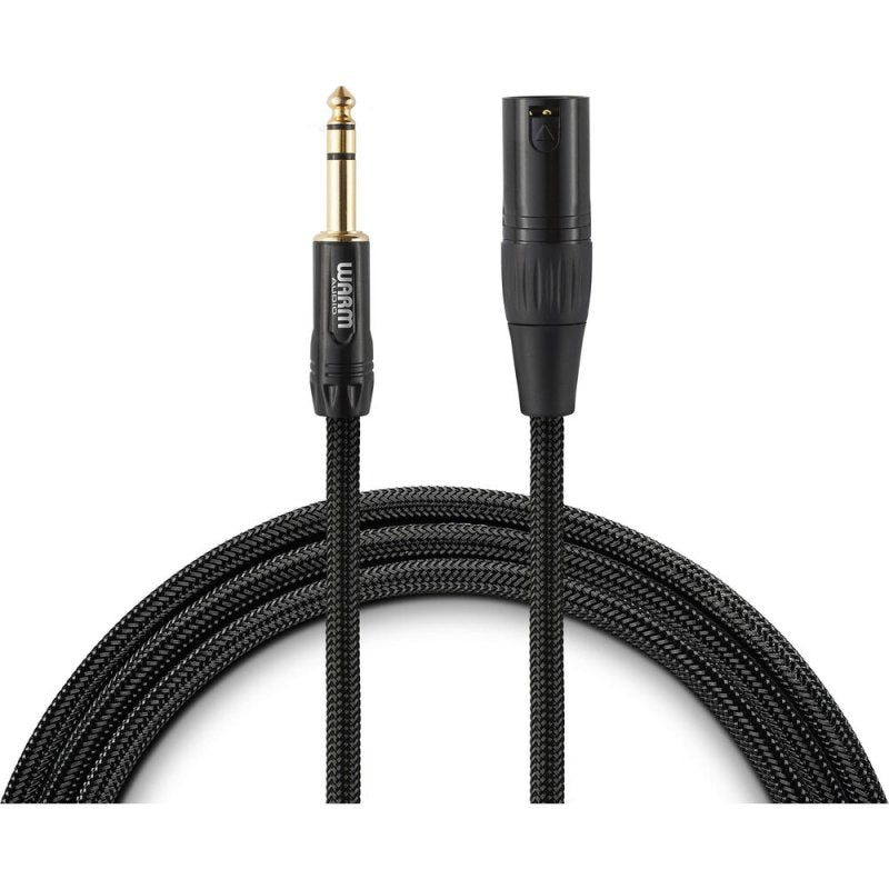 Warm Audio Premier Series 3-foot XLR-M to TRS cable, professional audio cable for studio and stage use.
