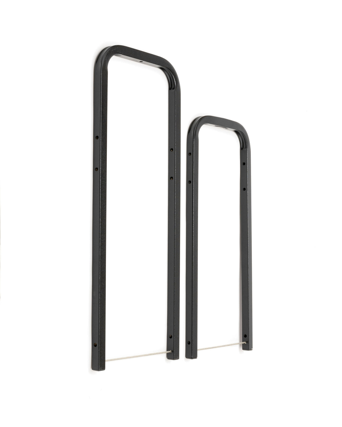 Pair of RockNRoller MultiCart RH14 handles for R14 and R18 models, shown in black against a plain background.