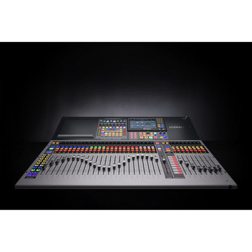 PreSonus StudioLive Series 3 S 76-channel digital mixing console with control knobs, faders, and audio interface features.