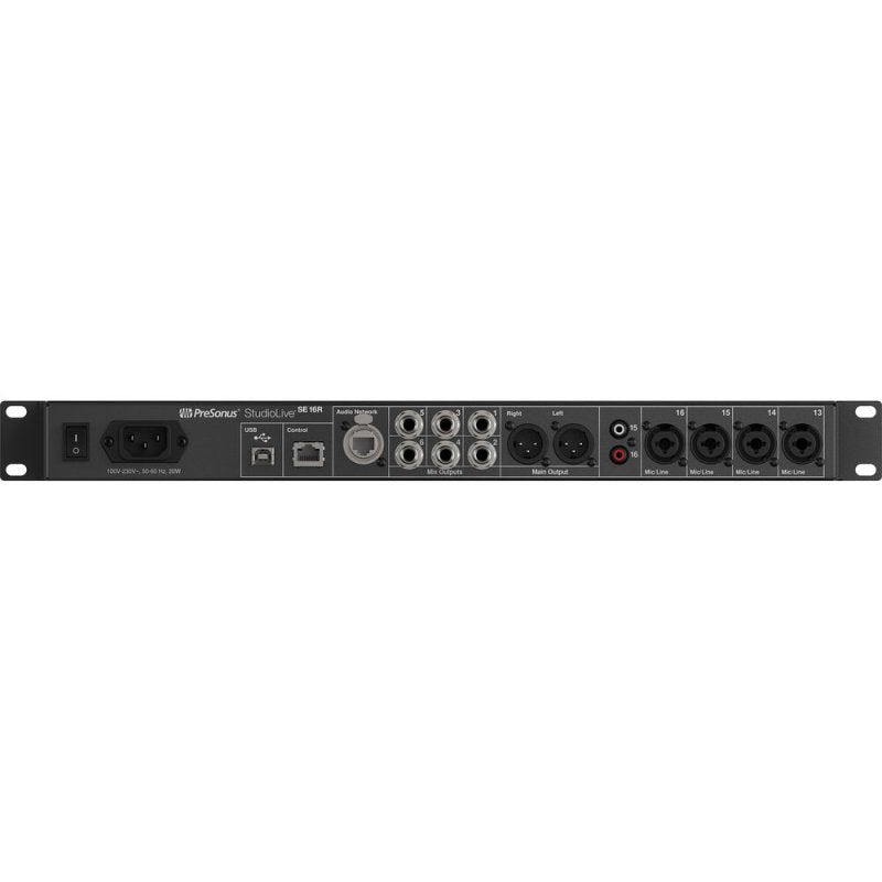 PreSonus StudioLive Series III SE 16R digital rack mixer with 16 inputs and 18 channels, featuring a compact control interface.