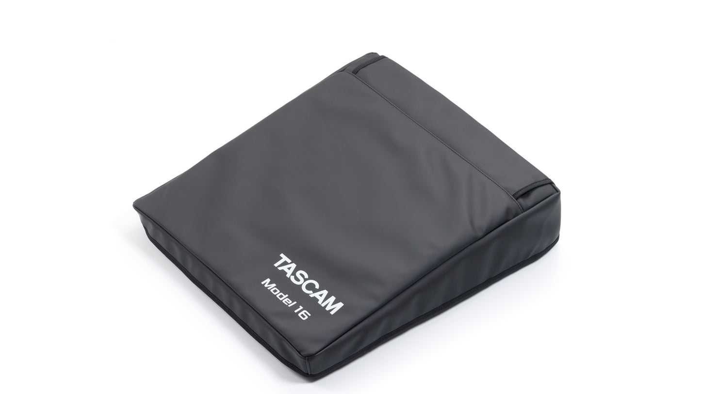 Tascam Dust Cover with Cable Flap for Model 16 mixer, black protective cover with cable access flap, fits Tascam Model 16.