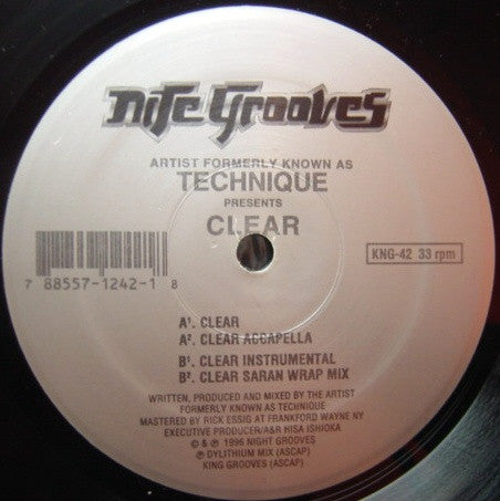 Clear Artist Formerly Known As Technique