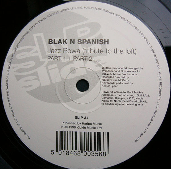 Jazz Powa (Tribute To The Loft) Blak 'N' Spanish