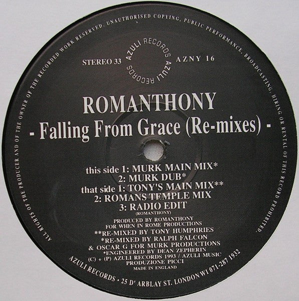 Falling From Grace (Re-Mixes) Romanthony