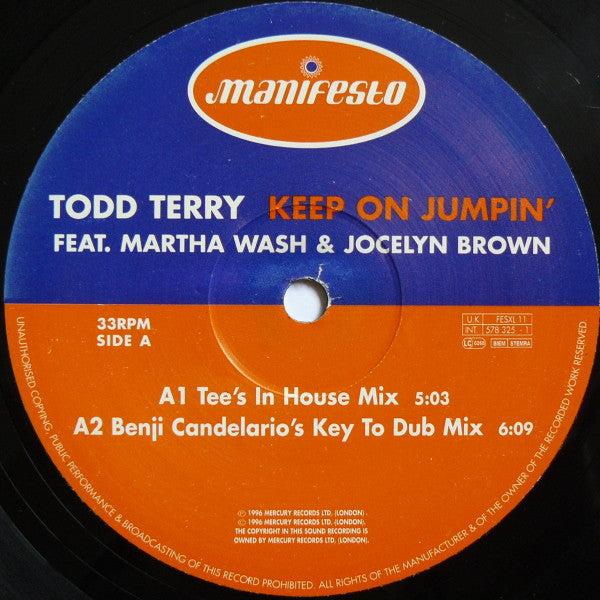 Keep On Jumpin' Todd Terry,Martha Wash,Jocelyn Brown