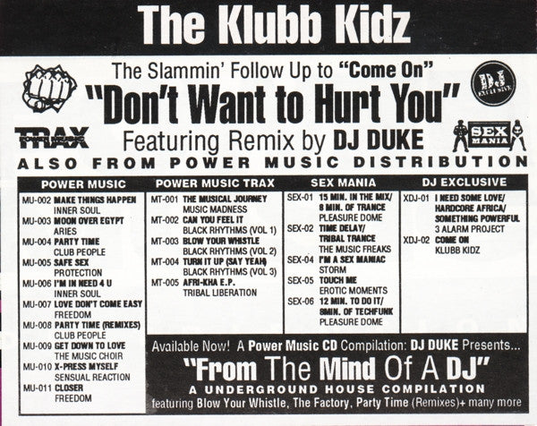 Don't Want To Hurt You The Klubb Kidz