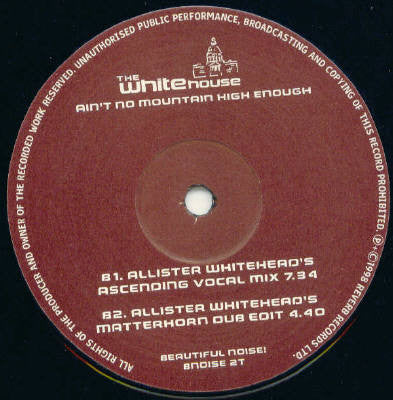Rectangle Triangle vinyl record of Ain't No Mountain High Enough Allister Whitehead Remixes, featuring colorful album cover art.