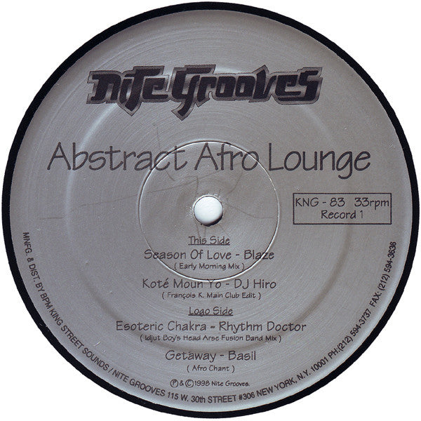 Abstract Afro Lounge (A Nite Grooves Compilation) Various