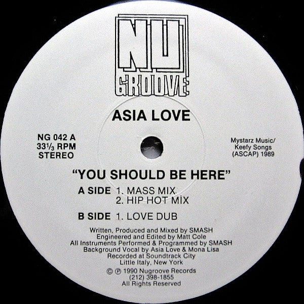 Asia Love - You Should Be Here (12") (Very Good (VG)) 