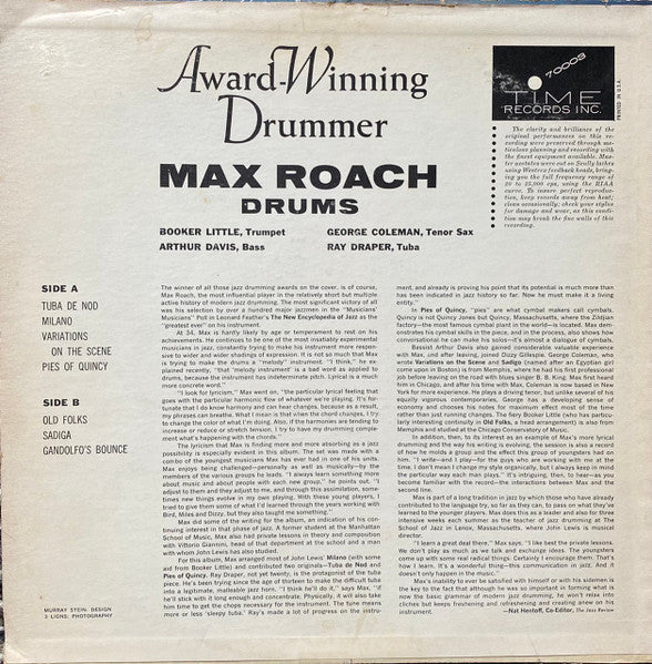 Max Roach - Award-Winning Drummer (LP) (Very Good Plus (VG+)) 