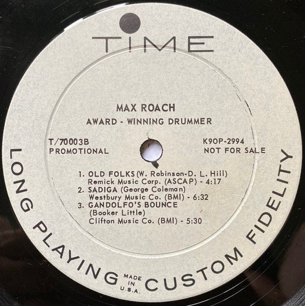 Max Roach - Award-Winning Drummer (LP) (Very Good Plus (VG+)) | Rectangle Triangle | Media Condition: Very Good Plus (VG+)
Sleeve Condition: Good Plus (G+)


 

Notes:

White label w 