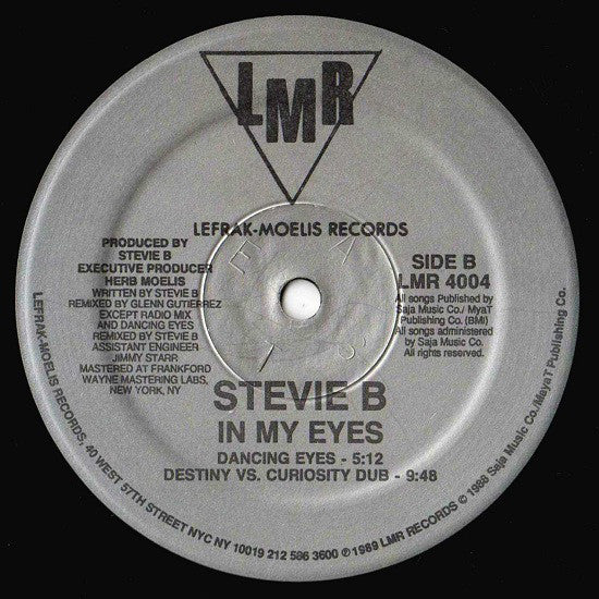 Stevie B - In My Eyes (12") (Near Mint (NM or M-)) | Rectangle Triangle | Media Condition: Near Mint (NM or M-)
Sleeve Condition: Very Good Plus (VG+)


 

Notes:

℗ 198 