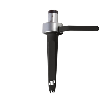 Reloop Concorde Black cartridge for turntables, showing the stylus and sleek black design for high-quality audio playback.