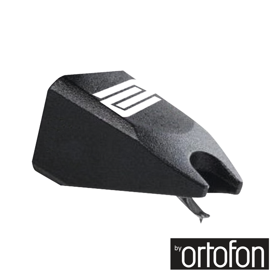 Black Reloop Concorde stylus for turntable cartridges, showcasing the replacement stylus with detailed tip and sleek design.