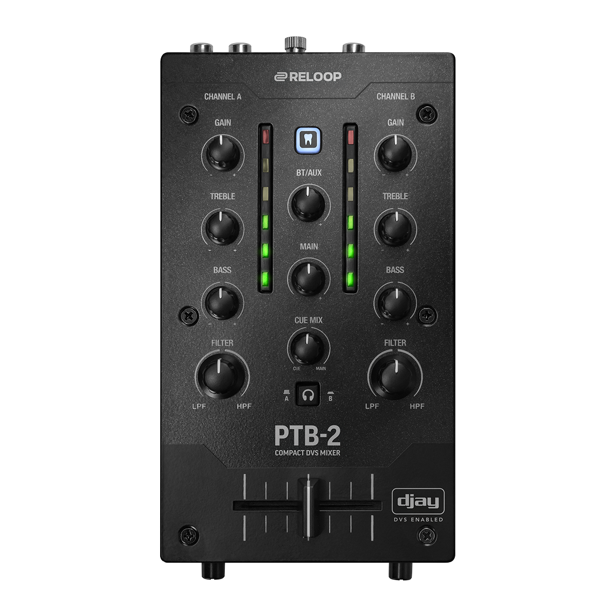 Reloop PTB-2 Portable 2+1 Channel DJ Mixer with DVS and Bluetooth Interface 