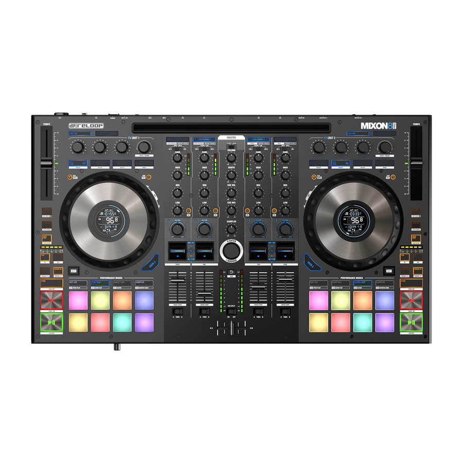 Reloop MIXON-8-PRO 4-channel DJ Controller / Audio Interface With Dual Aluminum Jog Wheels