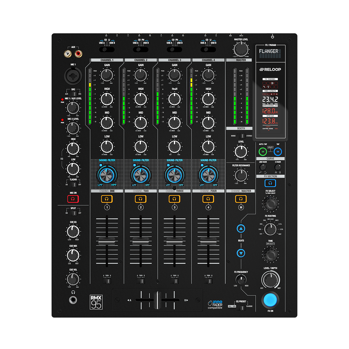 Reloop RMX-95 Digital Club Mixer with 24-Bit Dual Interface 