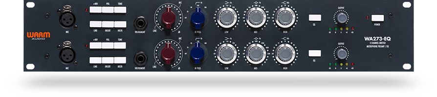 Warm Audio British-style 2-channel mic/line/instrument preamp with 3-band EQ, shown on product card image.