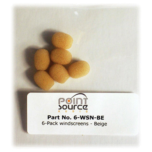Point Source 6-WSN-BE Miniature Windscreens, Beige (6-Pack) 