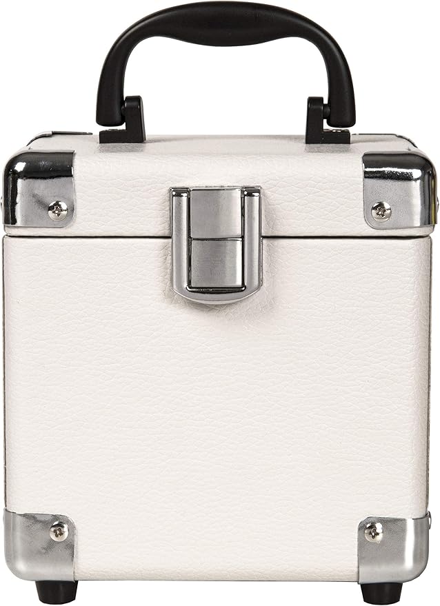 Mini Record Carrier Case for 3" Vinyl Albums, | Rectangle Triangle |  Colour: White Sand 