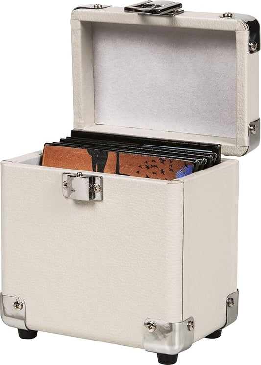Mini Record Carrier Case for 3" Vinyl Albums, | Rectangle Triangle |  Colour: White Sand 