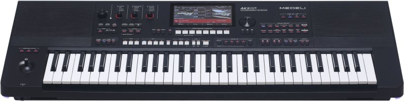 Medeli AKX10S 61-Key Arranger Workstation Keyboard with Bluetooth & Customizable LEDs, Black 