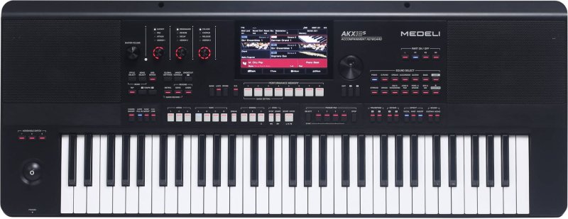 Medeli AKX10S 61-Key Arranger Workstation Keyboard with Bluetooth & Customizable LEDs, Black 