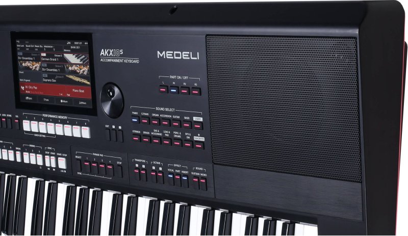 Medeli AKX10S 61-Key Arranger Workstation Keyboard with Bluetooth & Customizable LEDs, Black
