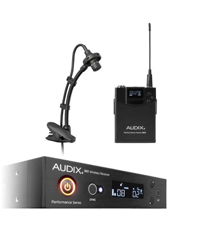 Audix AP61SAX Single-Channel True Diversity Receiver, Bodypack, Clip-On Inst. Microphone (522 to 586 MHz) 