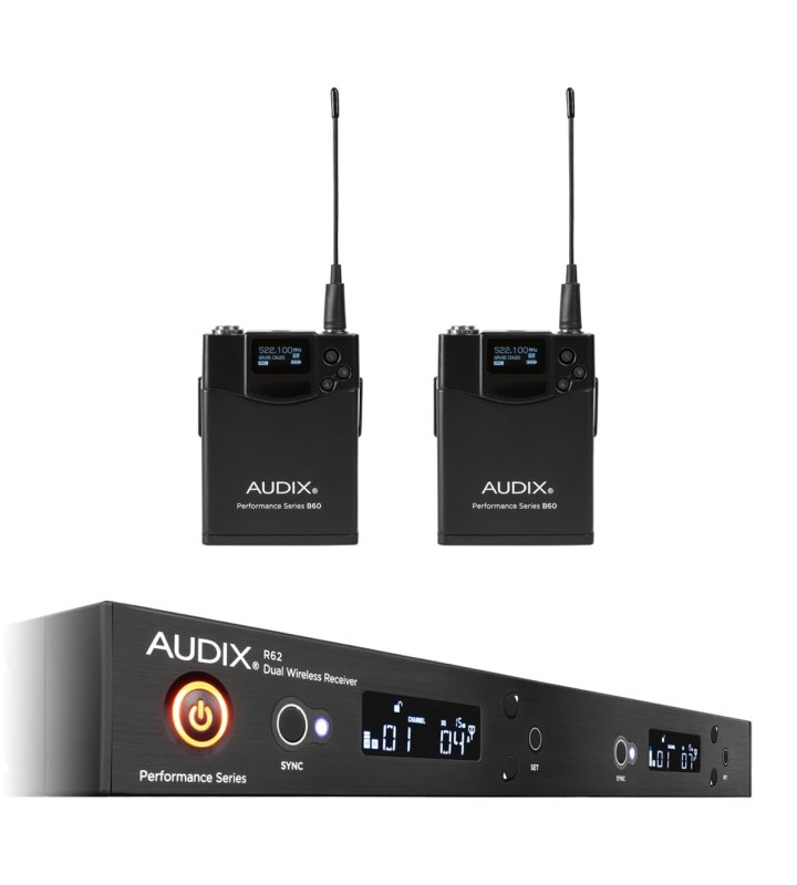 Audix AP62BP Dual-channel True Diversity Receiver With Two B60 Bodypack Transmitters (522 To 586 Mhz) 
