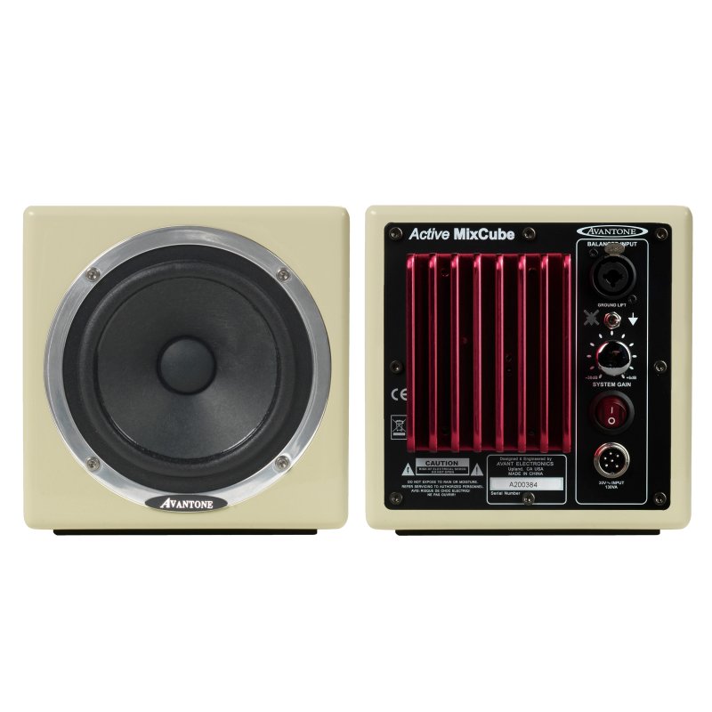 Avantone Pro Av Am Active MixCube Powered Full-Range Mini Reference Monitors, Retro-Cream (Single) 