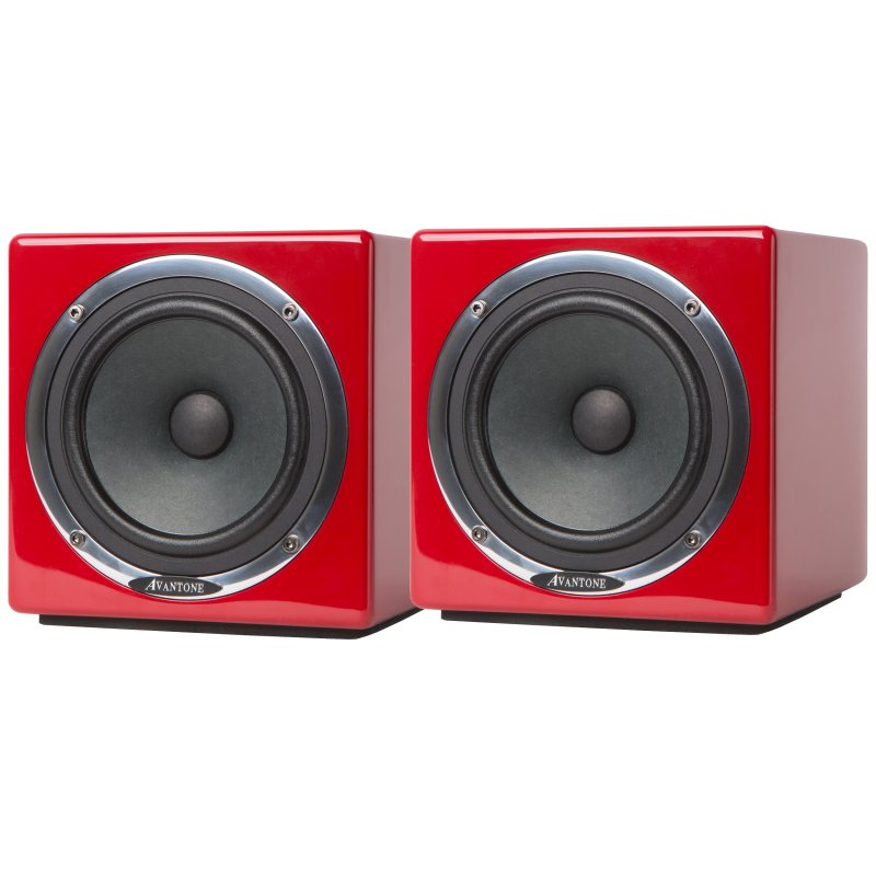 Avantone Pro Av Ared Active MixCube Powered Full-Range Mini Reference Monitors, Red (Pair) 