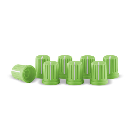 Green Reloop knob cap set for cartridges and styli, featuring durable plastic construction and precise fit.