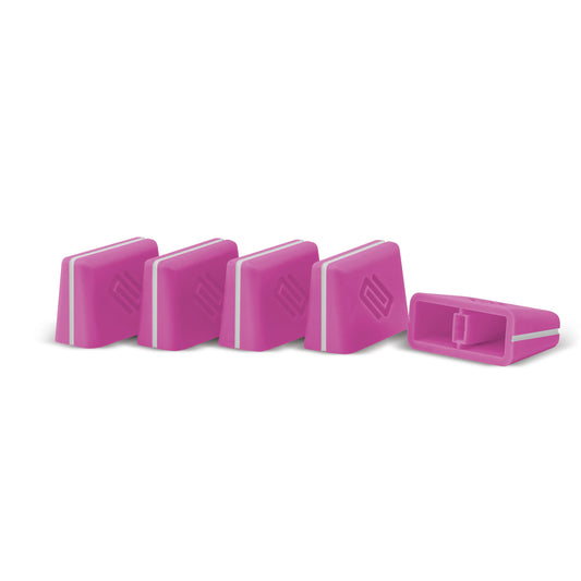 Purple Reloop Fader Cap Set for cartridges and styli, featuring durable plastic construction and ergonomic design.