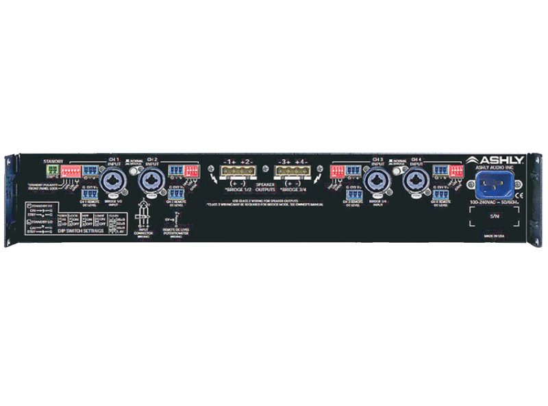 Ashly CA-504 4-Channel Power Amp, 4x500W @ 4 Ohm, 70V Capable
