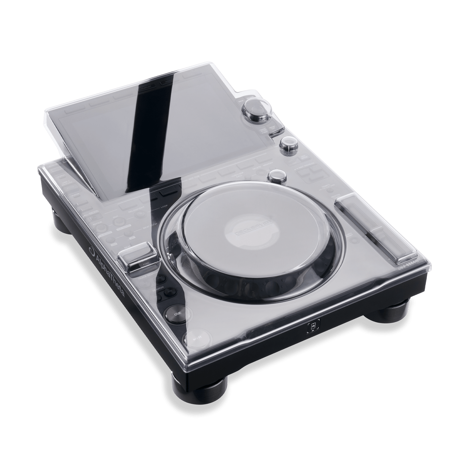 Decksaver CDJ-3000X cover by Decksaver protecting Pioneer AlphaTheta DJ media player from dust and damage.