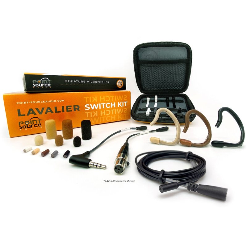 Point Source CO-8WLH-KIT-XSH-BL Lav Sw Kit w SERIES8 Omni High, Black (Shure, JTS, Trantec)
